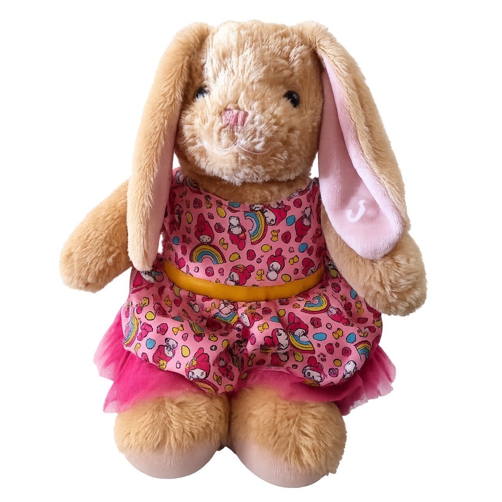 Build-A-Bear Bunny Plush Sanrio My Melody Rainbow Dress 2023 BAB Hello Kitty